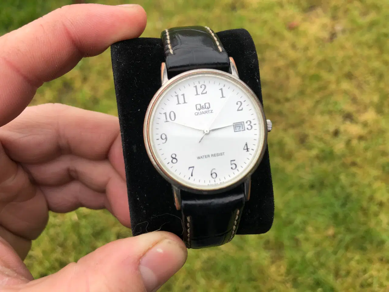 Billede 1 - Q&Q Quartz unisexur 35mm ur m. læder krokodilerem