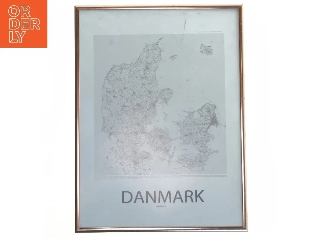 Billede 1 - Danmark kort i ramme fra Creative World (str. 30x40 cm)