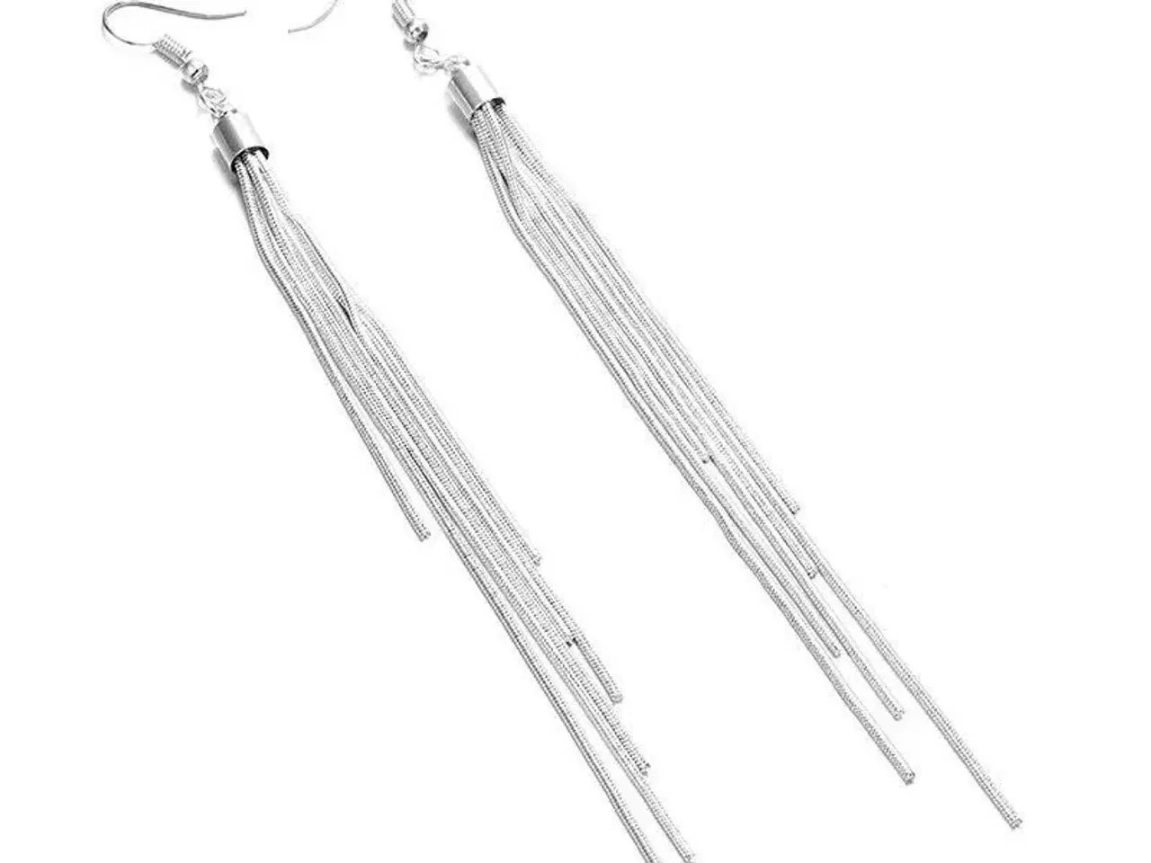 Billede 4 - Smukke lange tassel øreringe i sølv 