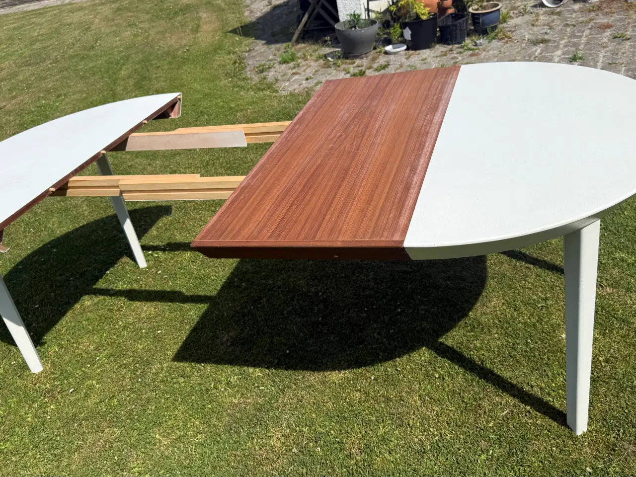 Billede 7 - Retro dansk spisebordsæt rundt spisebord + 2 tillæ