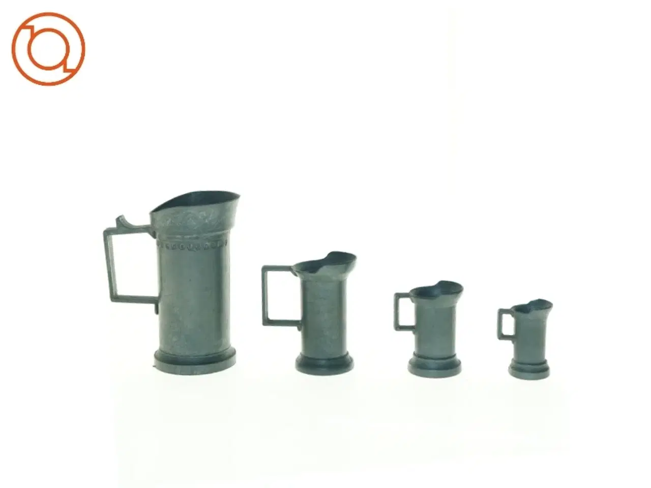 Billede 1 - Peltrato Sæt af tin målekopper kander (str. 5 cm til 13 cm)