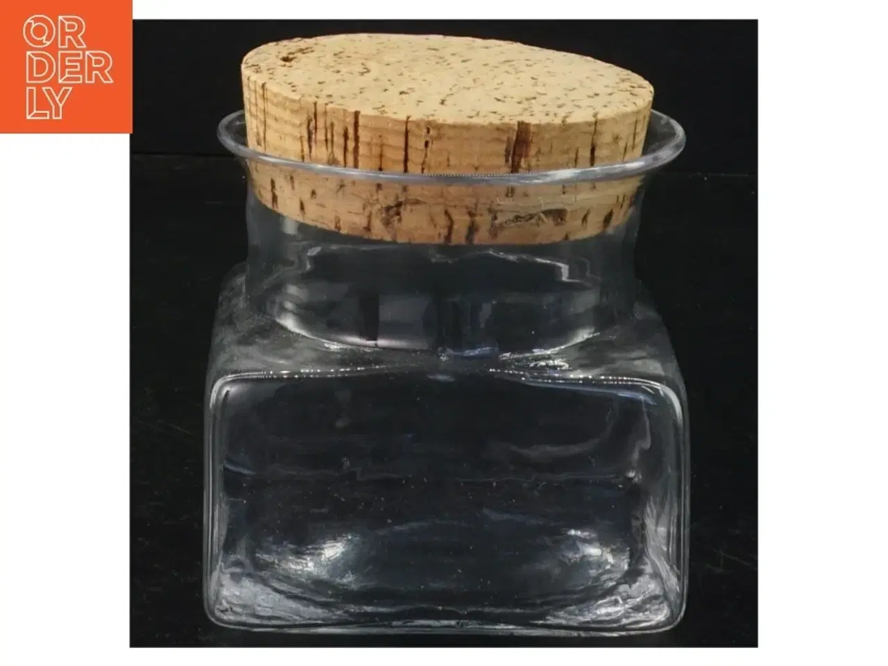 Billede 1 - Glas beholder med korkprop (str. 10 x 9 x 9 cm)