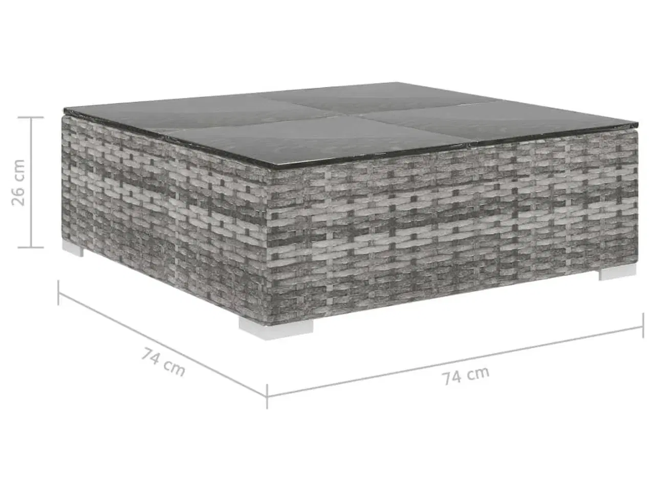 Billede 11 - Loungesæt til haven 5 dele med hynder polyrattan grå