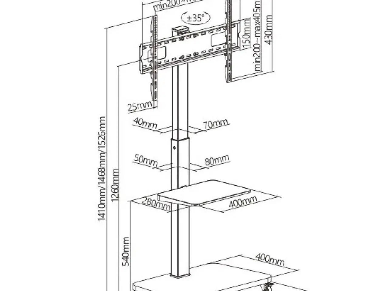 Billede 4 - TV-holder TM Electron 40 kg