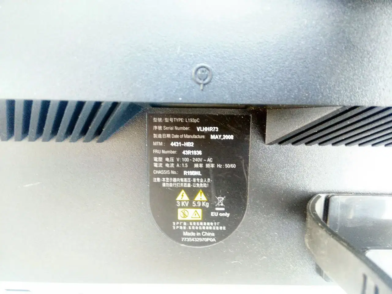 Billede 3 - PC skærm 19" Lenovo ThinkVision L193pC