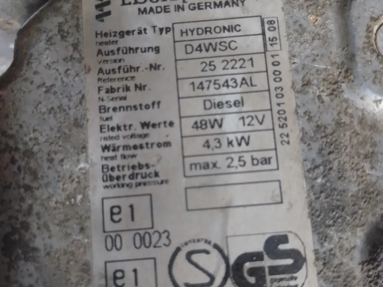 Billede 2 - Motorvarmer/oliefyr eberspecher hydronic 4.3kw