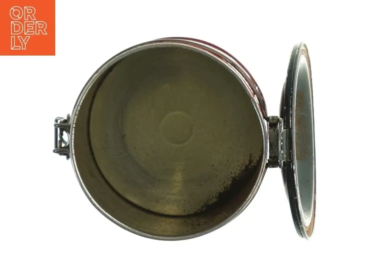 Billede 3 - Rund Vintage metalbeholder med låg (str. Ø 11x14 cm)