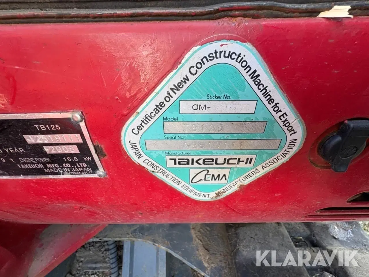 Billede 10 - Gravemaskine Takeuchi Tb125