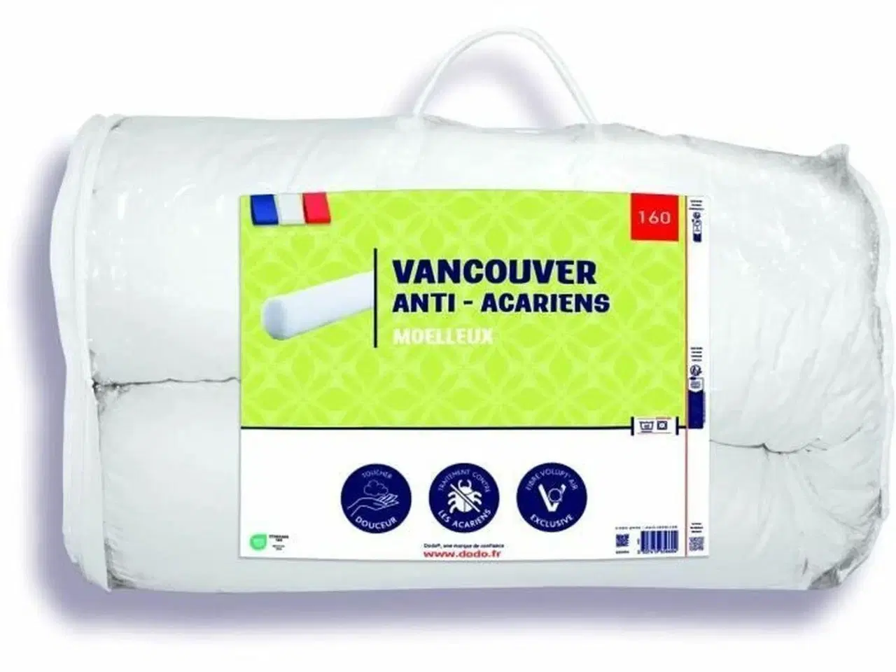 Billede 2 - Kropspude DODO Vancouver 160 cm - hvid, anti-støvmide