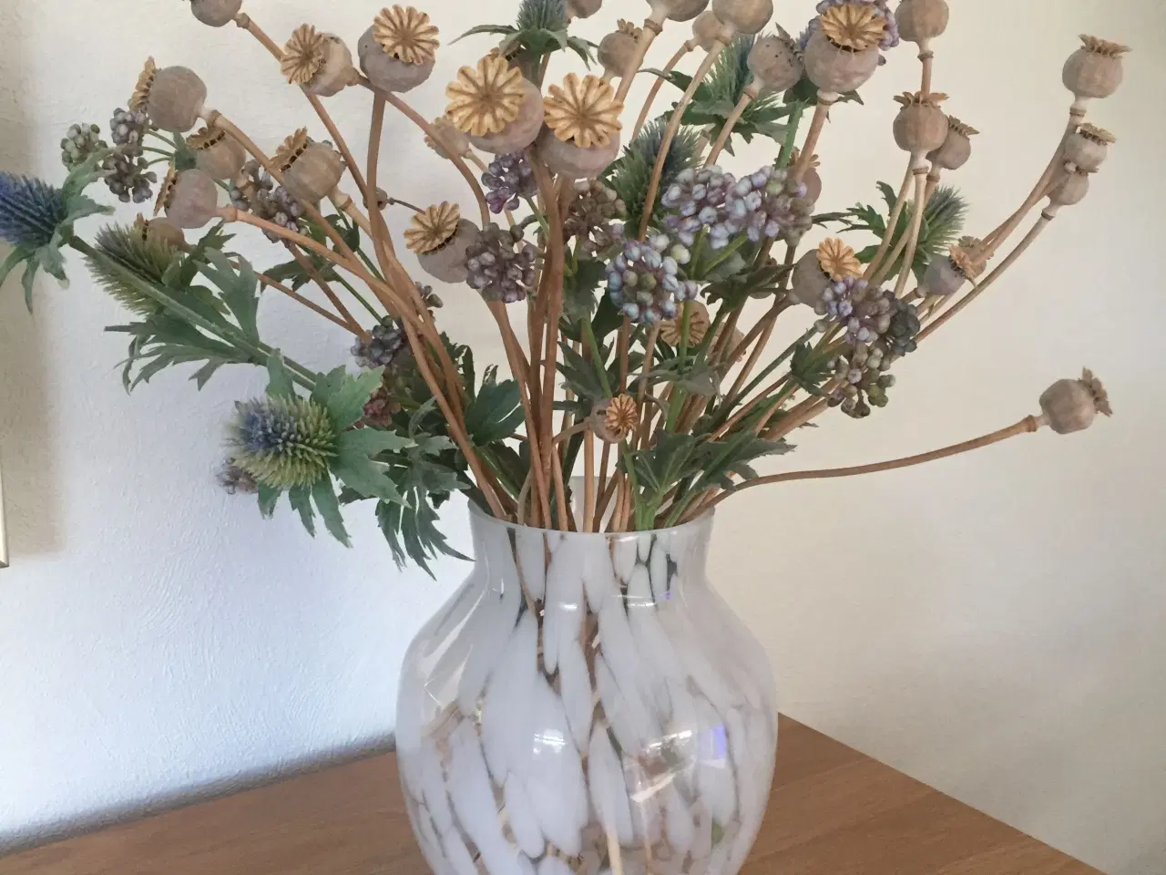 Billede 1 - Stor glas vase med nister