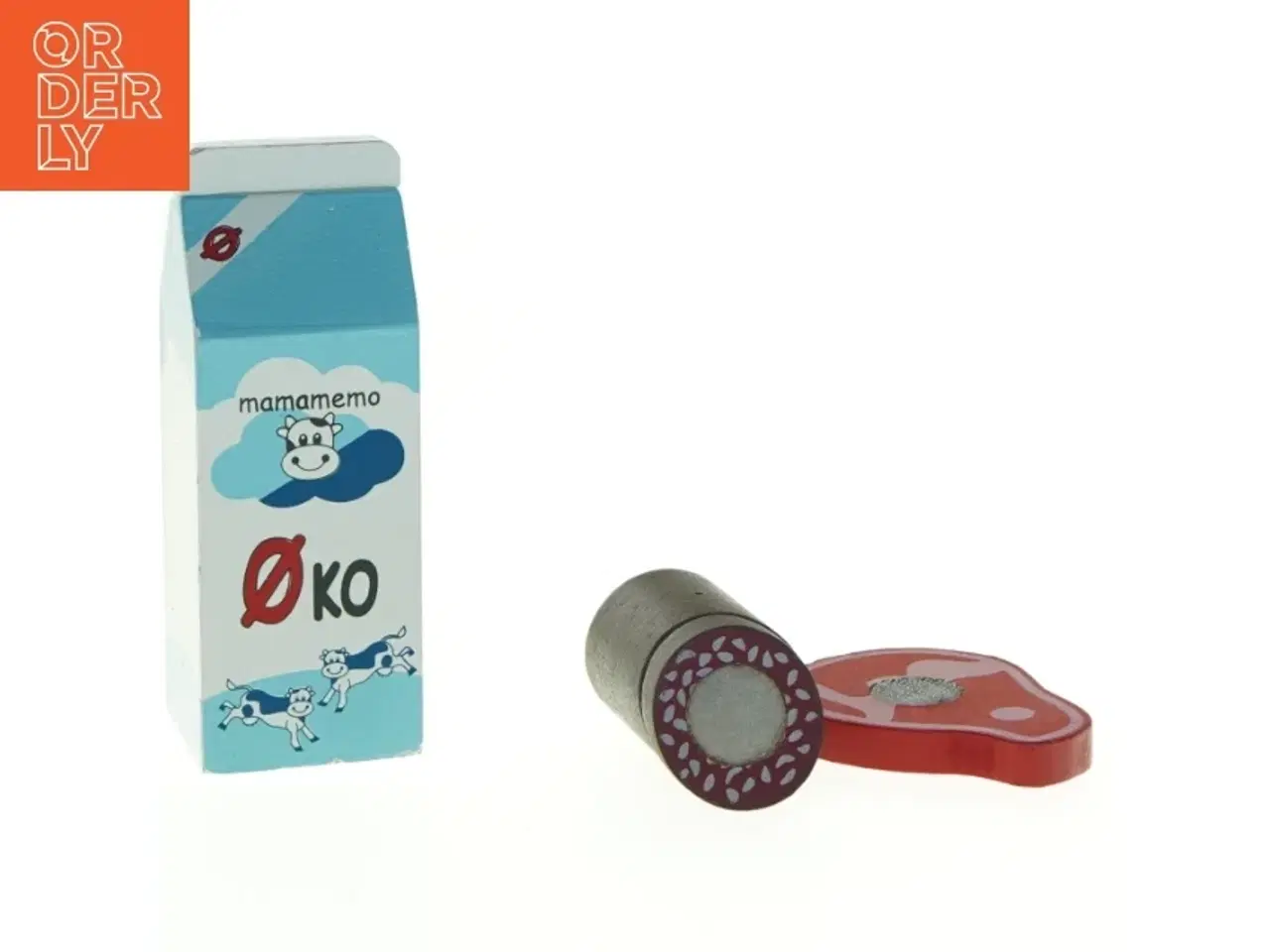 Billede 1 - Mamamemo trælegetøj, madvarer (str. 12 x 5 cm og 6 x 3 cm og 7 x 5 cm)