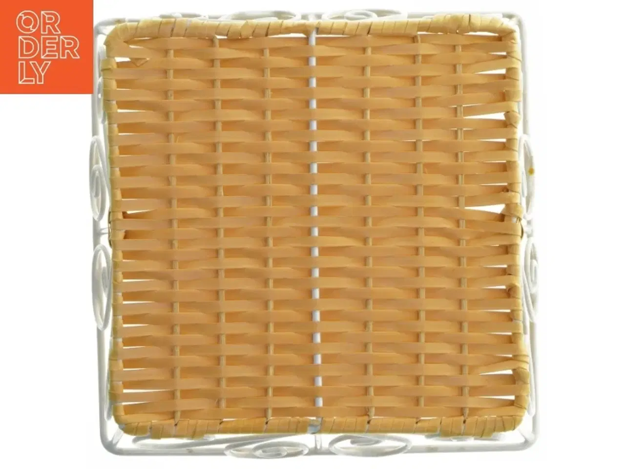 Billede 3 - Flettet kurv med metalramme (str. 19x19 cm)