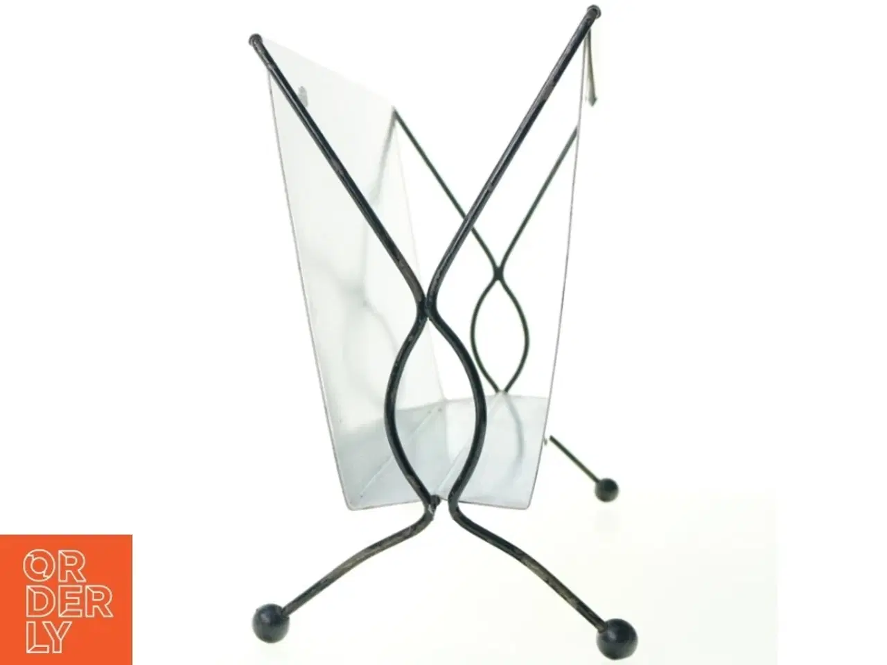 Billede 3 - Retro Vintage Røde Roser Blik Metal Tidsskrift holder (str. 40 x 18 cm)