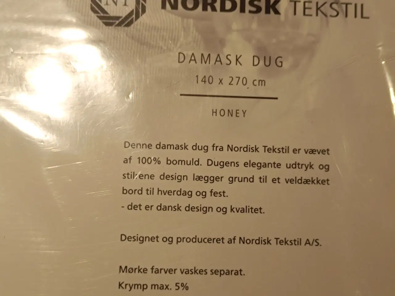 Billede 2 - Helt nye Damask duge - Honey