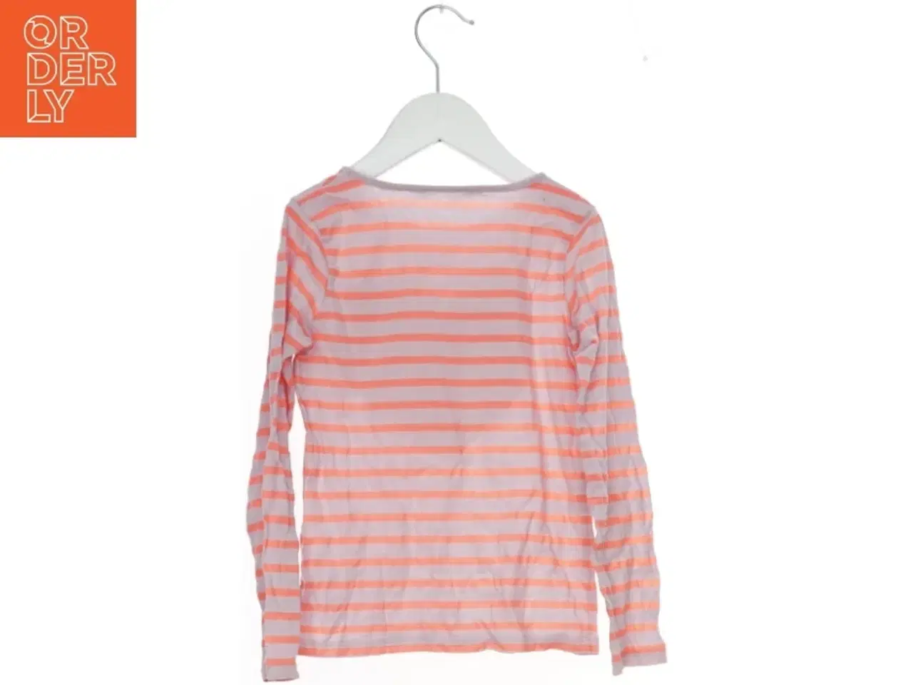 Billede 2 - Stribet langærmet trøje med gult hjerte fra H&M (str. 122)