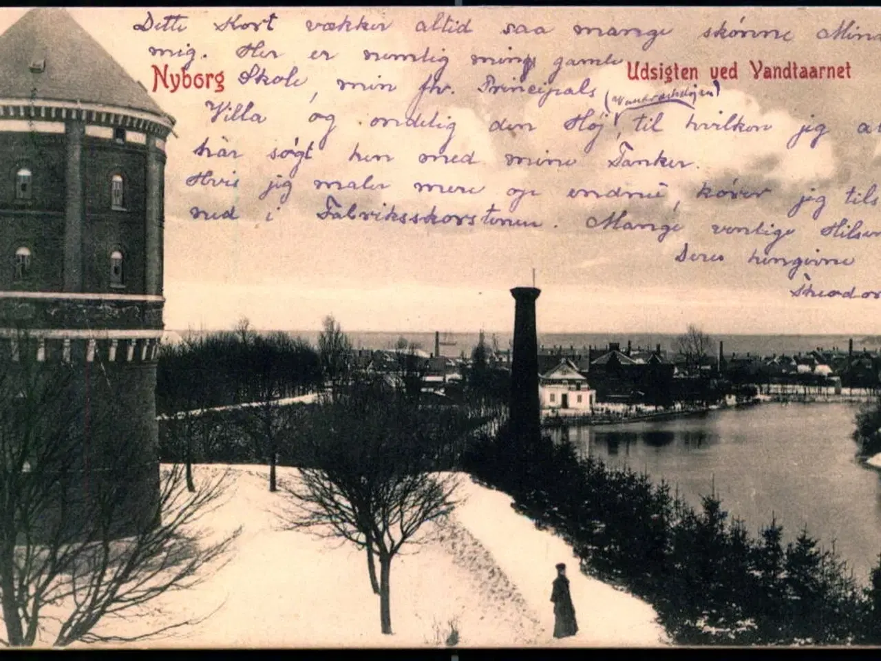 Billede 1 - Nyborg - Udsigt ved Vandtaarnet - W.K.F. 3740 - Brugt