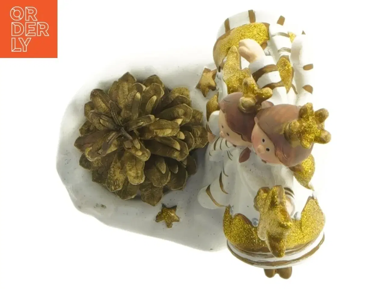 Billede 6 - Dekorativ figur med to engle og stjerne (str. 11x8x13,5 cm)