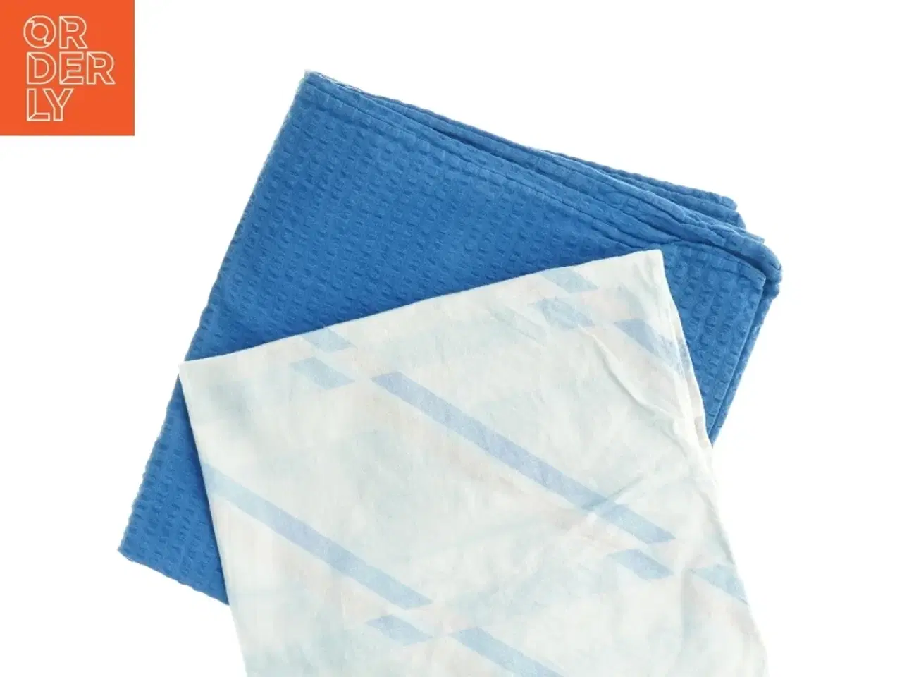 Billede 2 - Blå og hvid pudebetræk (str. 60 x 56 cm og 54 x 56 cm)