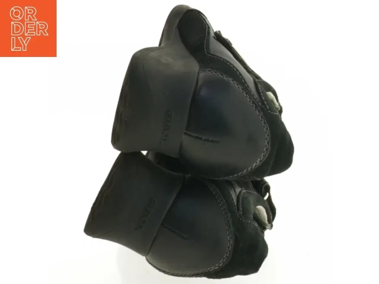 Billede 2 - Sorte lædersko med velcro fra Geox (str. 36,5)
