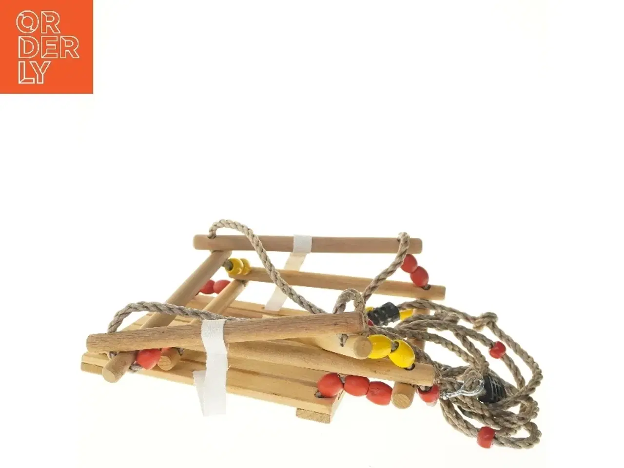 Billede 3 - Retro baby gynge med reb og perler (str. 30x30 cm)