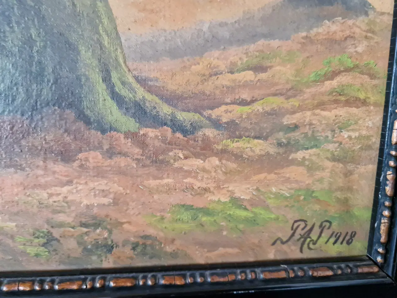 Billede 2 - Maleri olie på lærred sign. 1918.