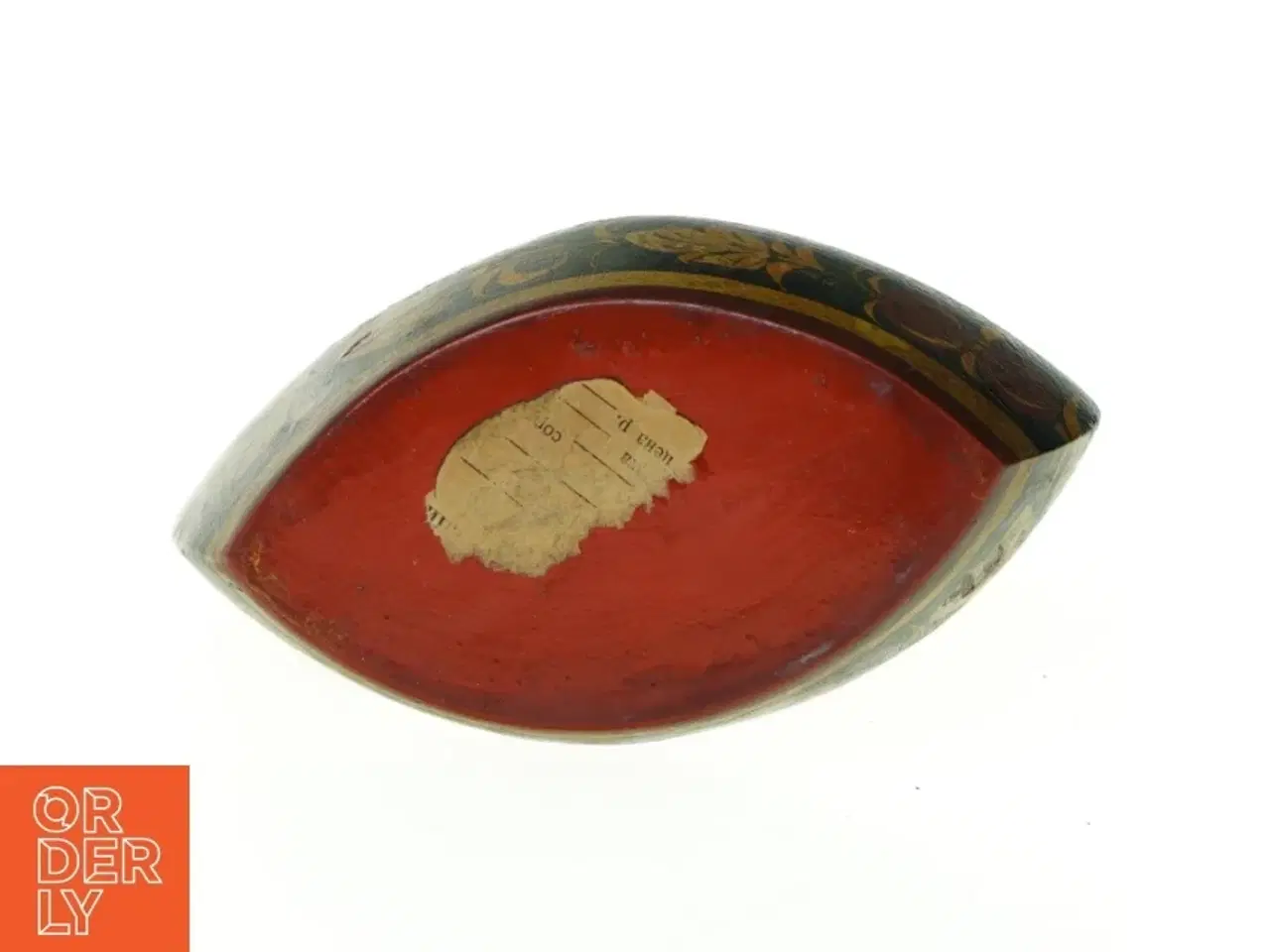 Billede 3 - Vintage Håndlavet Russisk Khokhloma Træ Skål med Fugl Fønix (str. 14 x 18 x 8 cm)