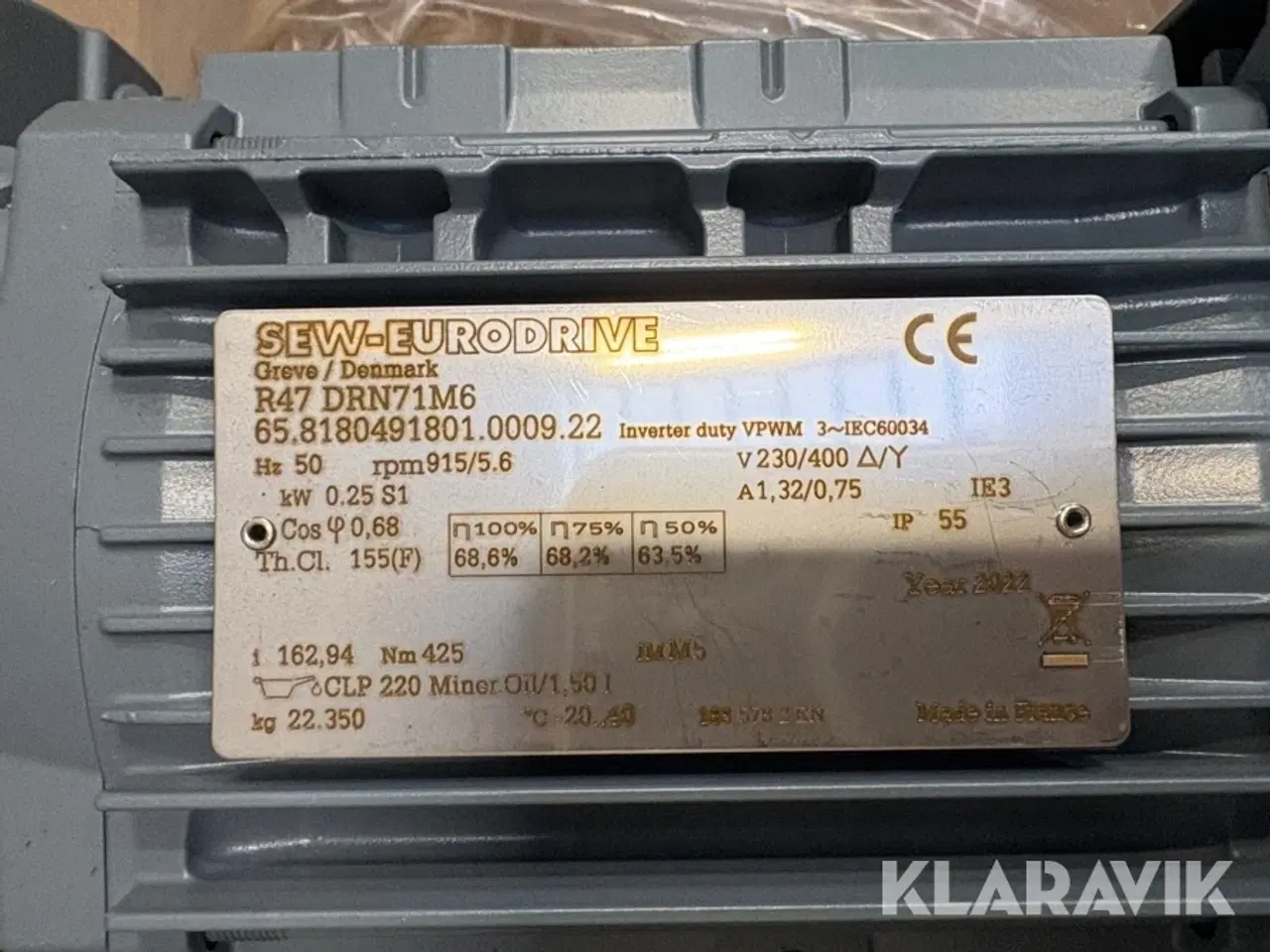 Billede 8 - Gearmotor SEW-Eurodrive R47 DRN71M6 8 styk