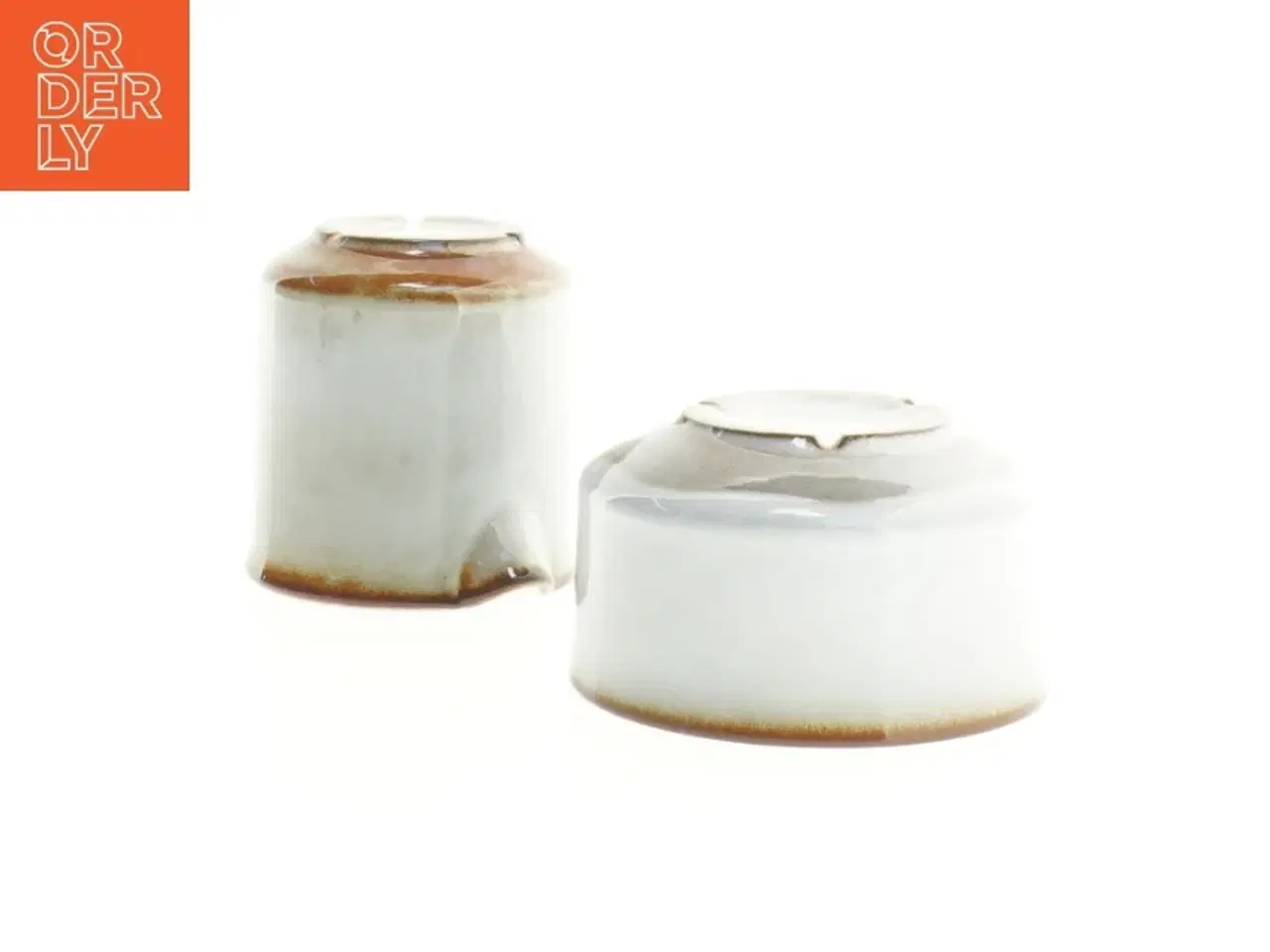 Billede 2 - Keramik sæt med sukkerskål og mælkekande fra Søholm Stentøj (str. 10 x 6 cm og 8 x 11 x 7 cm)