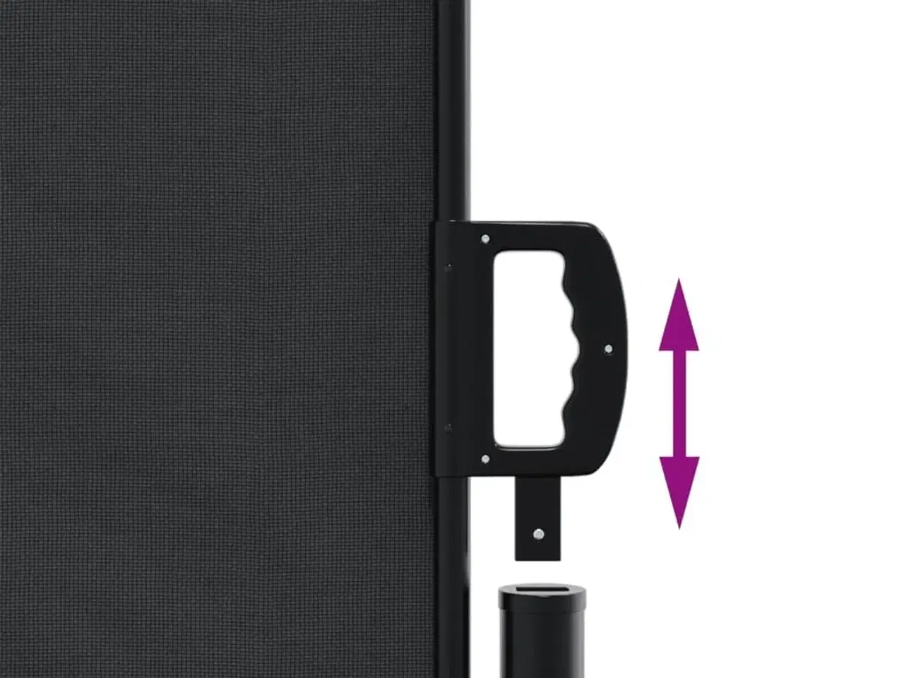 Billede 6 - Sidemarkise 100x500 cm sammenrullelig sort