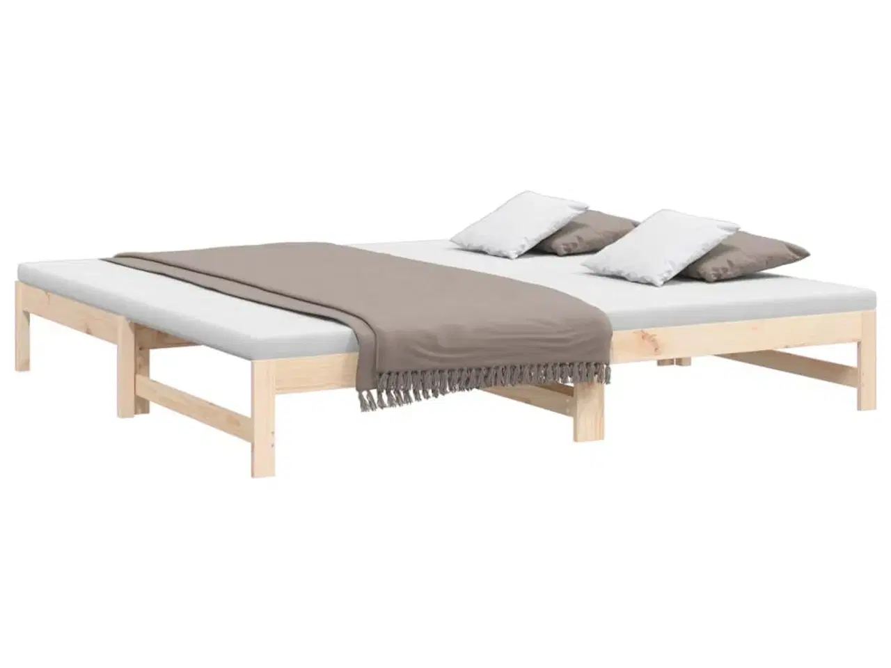 Billede 3 - Daybed med udtræk 2x(90x200) cm massivt fyrretræ