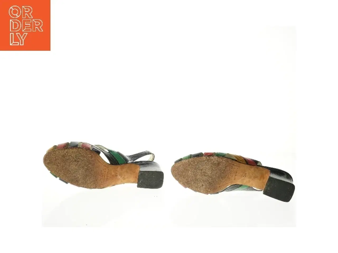 Billede 4 - Farverige lædersandaler med hæl fra Balschmidt (str. 39)