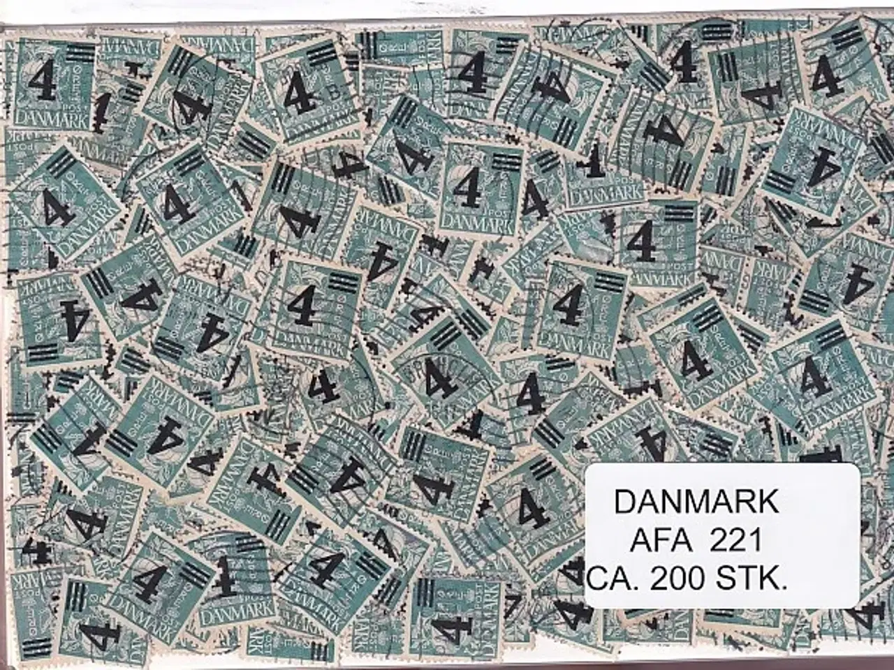 Billede 1 - Danmark 200 stk Afa 221 Stemplet/ustemplet.