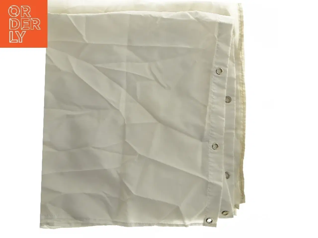 Billede 1 - Hvidt bruseforhæng med øskner (str. 170x170 cm)