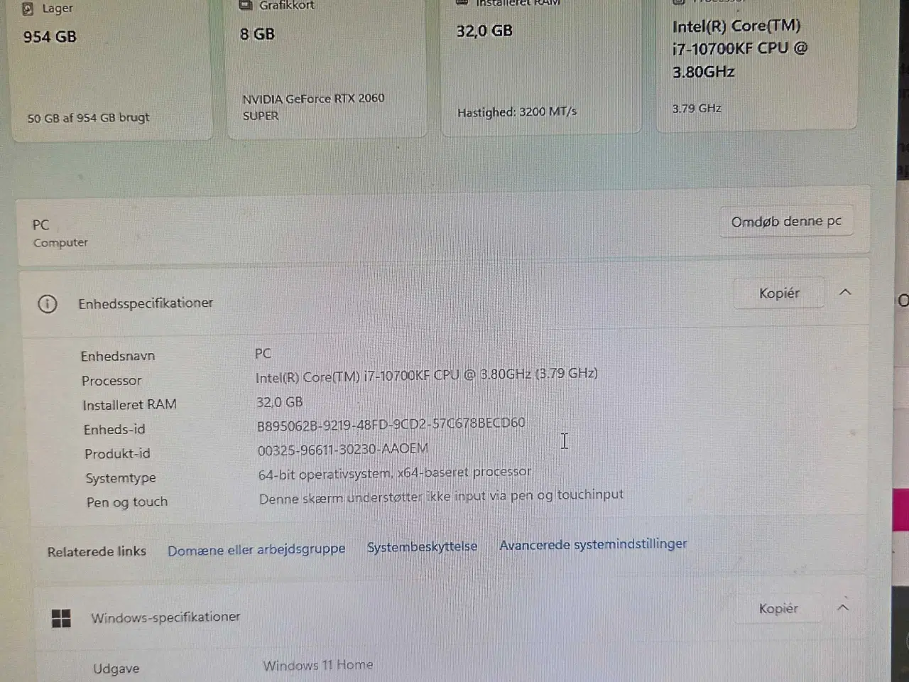Billede 4 - Gaming PC – i7 / RTX 2060 SUPER / 32GB RAM / ASUS 