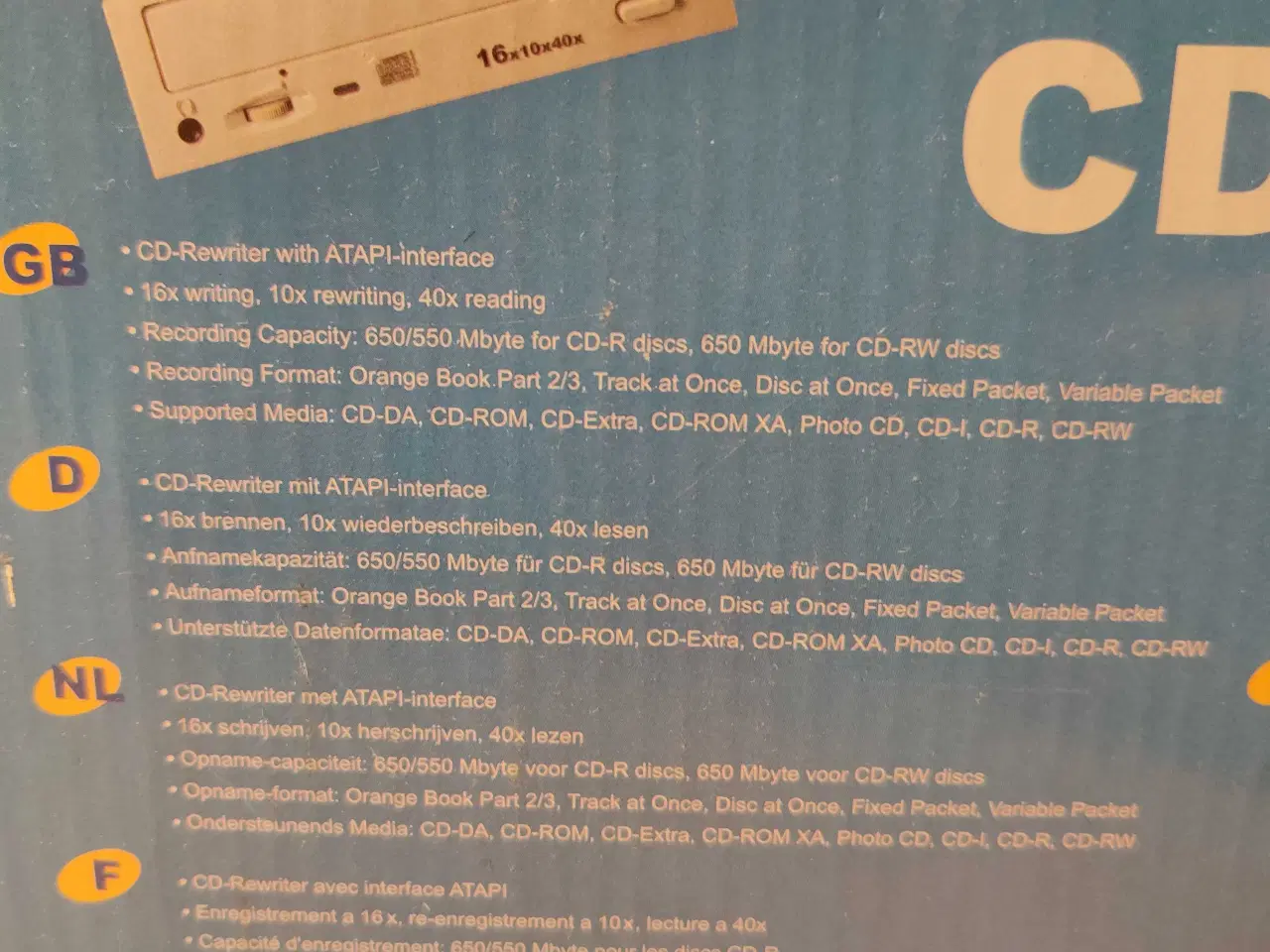 Billede 2 - Cd brænder i original emb.