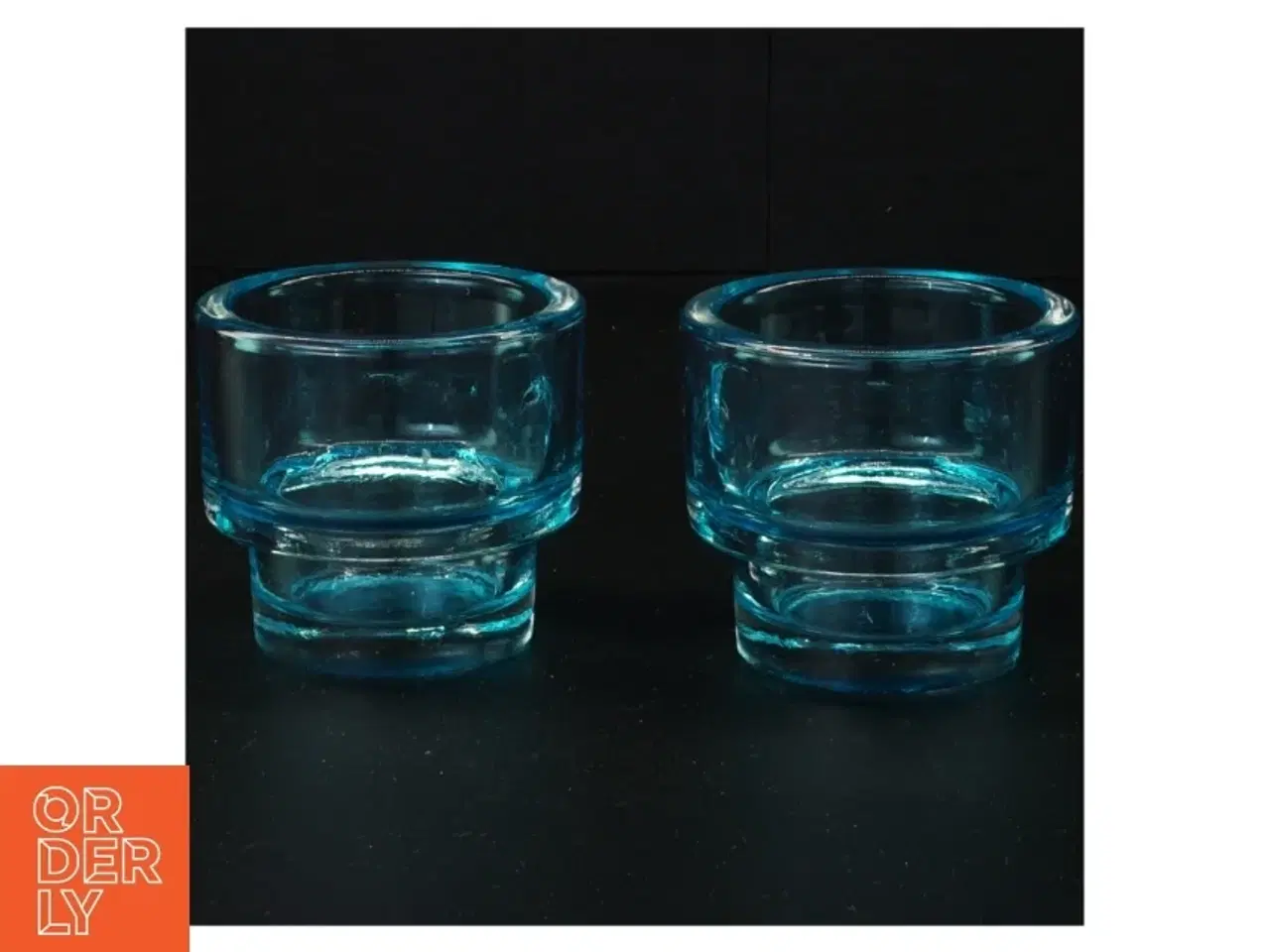 Billede 1 - Blå/turtis  glasvasesæt (str. 7 x 8 cm)