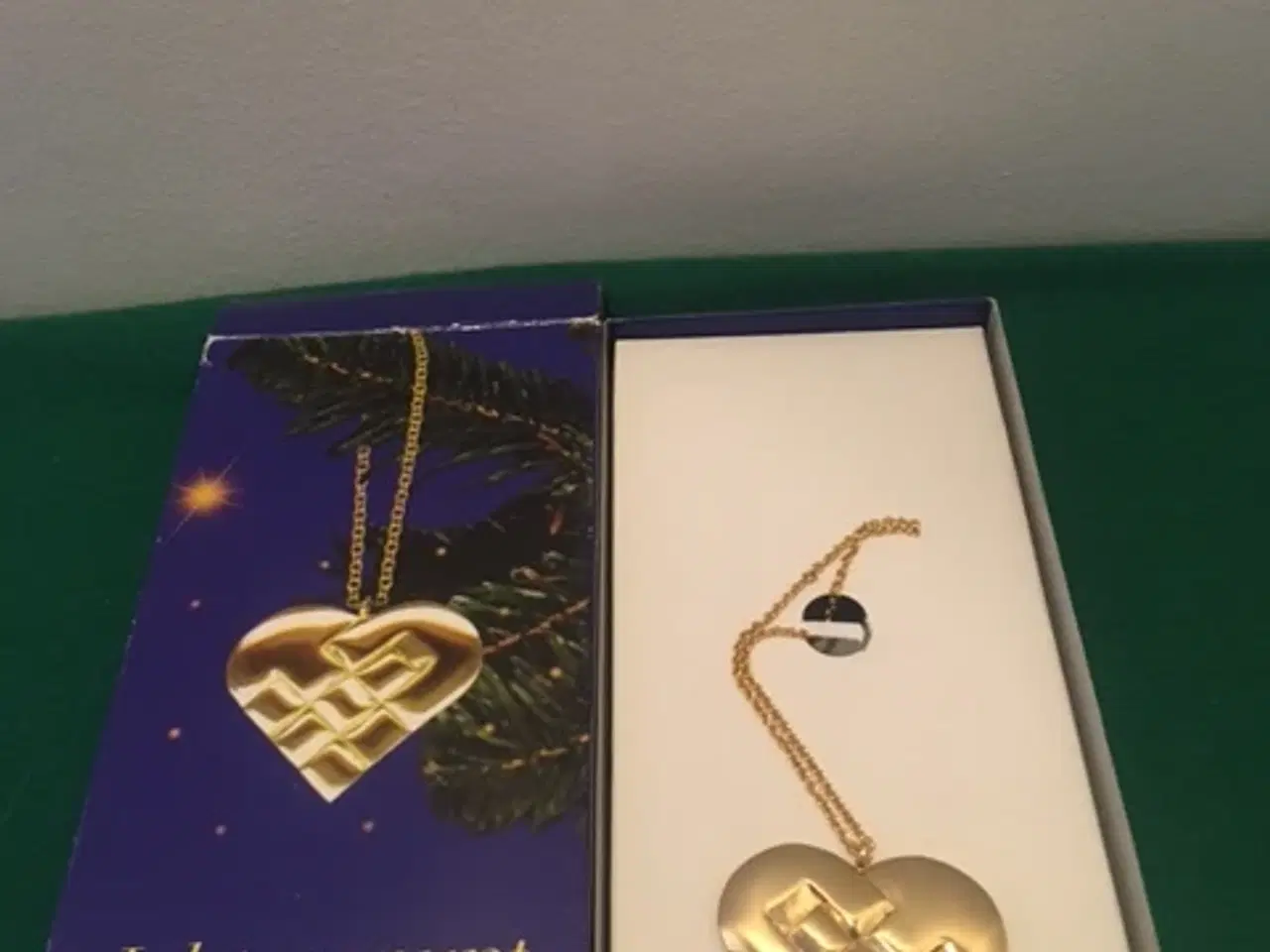 Billede 2 - Juletræspynt hjerte 14 karat forgyldning