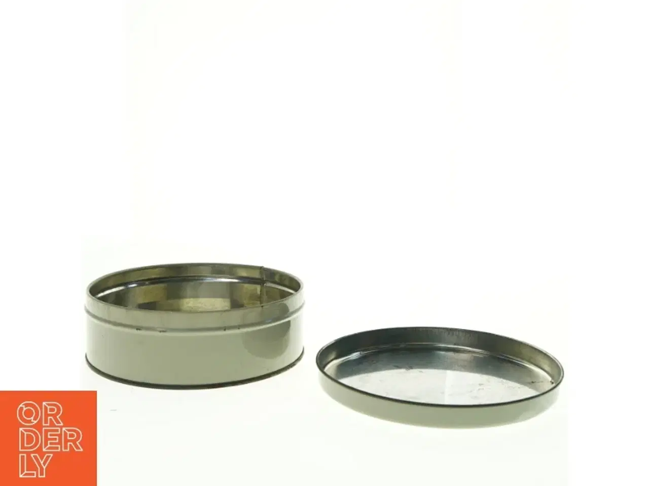 Billede 6 - Metal kagedåse med heste, kane i vintermotiv (str. Diameter, 22 cm h 8 cm)