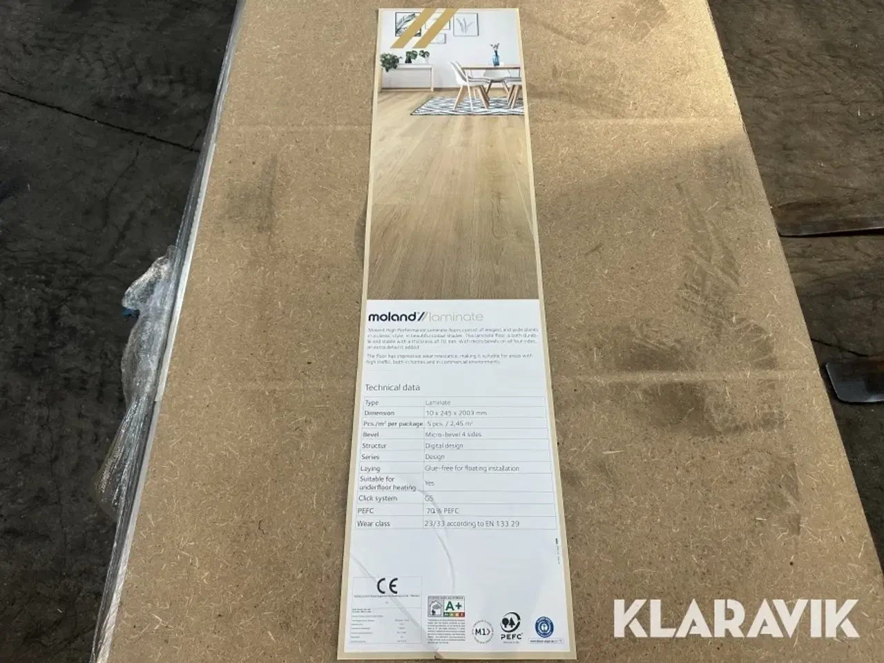 Billede 11 - Moland High Performance Laminate Wideplank Design Ekkodal Eg 10mm - 88,2 m2