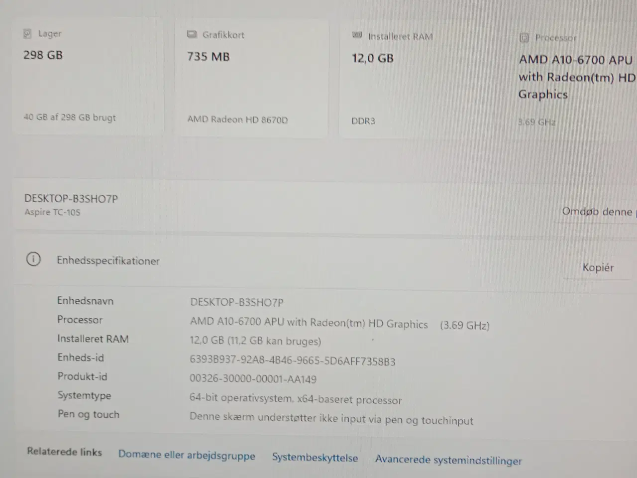 Billede 3 - Bundkort, cpu, ram og hdd m/ win 11 dk