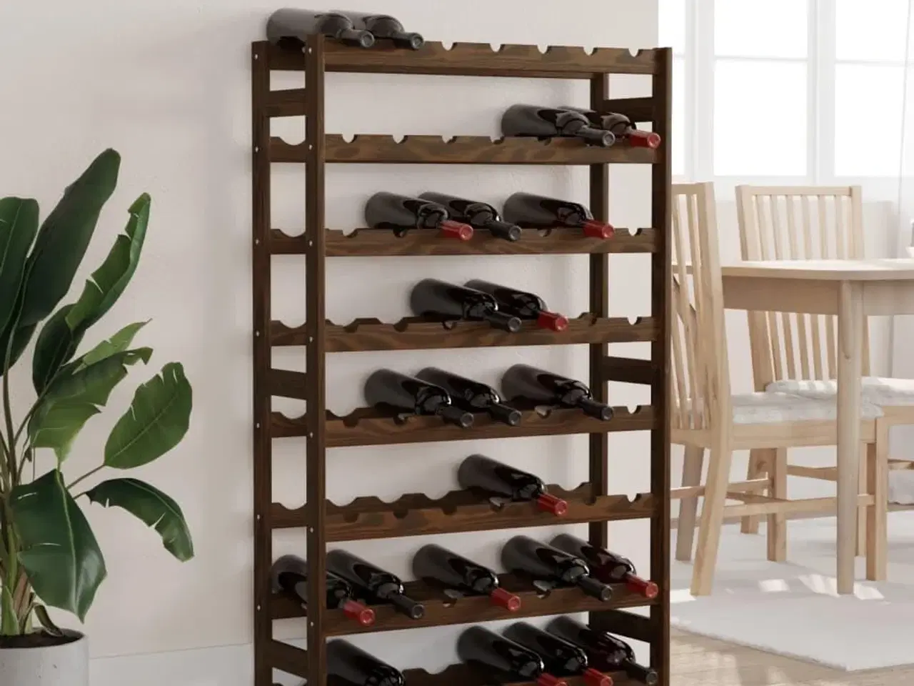 Billede 1 - Vinreol til 56 flasker massivt fyrretræ brun