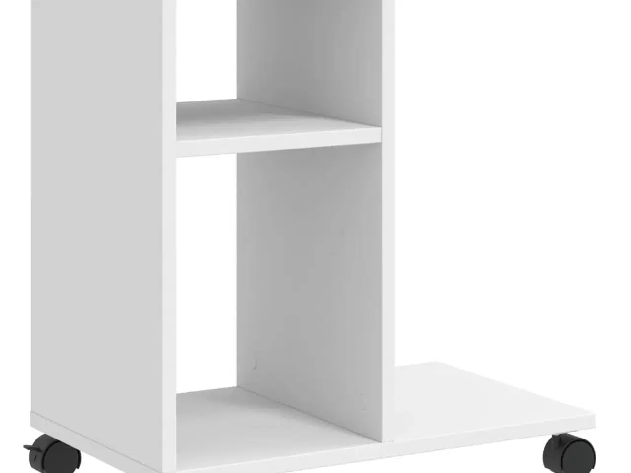 Billede 2 - Sidebord med hjul 50x30x55 cm konstrueret træ hvid