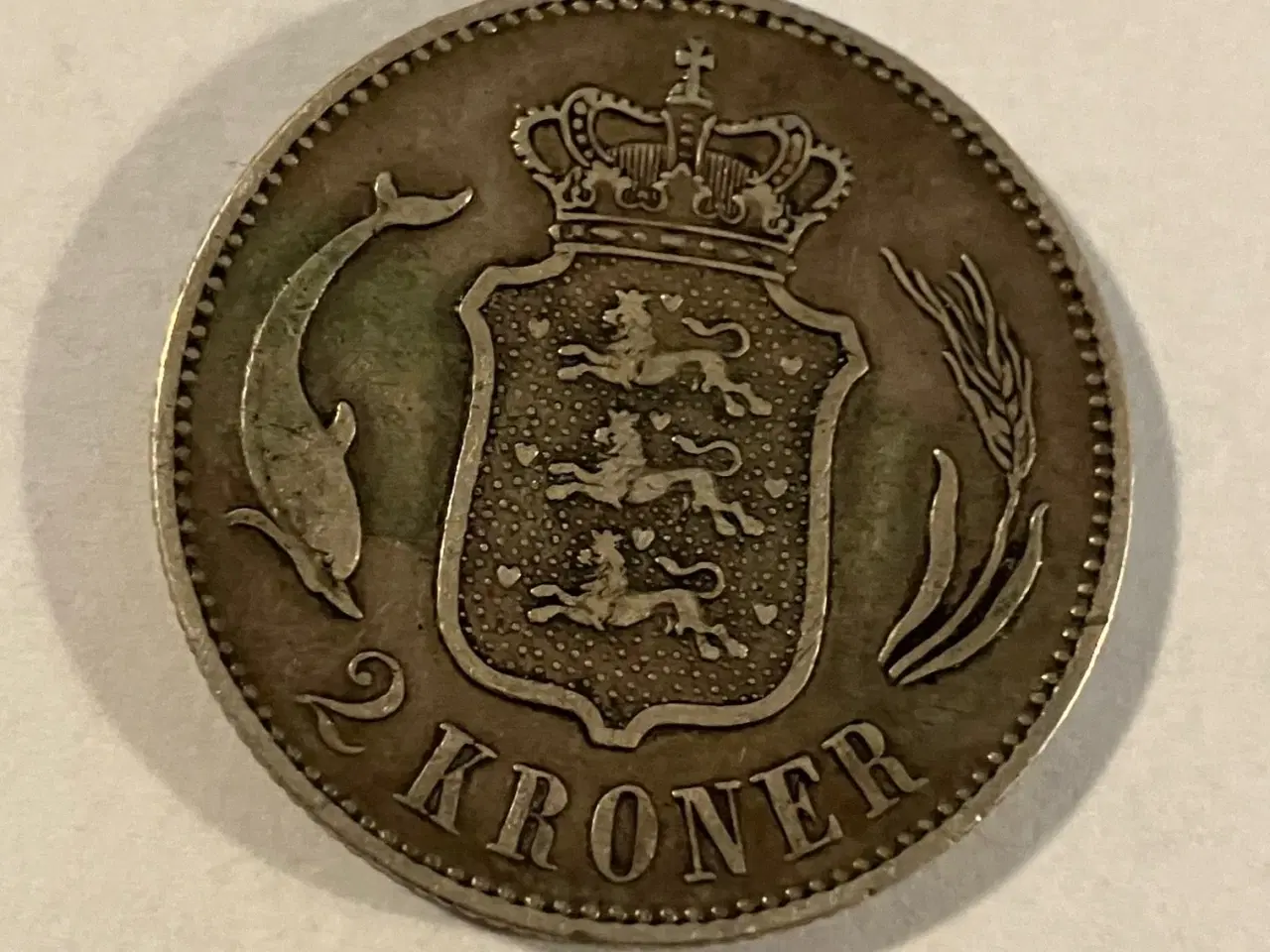 Billede 2 - 2 Kroner 1876 Danmark - Dårlig stand