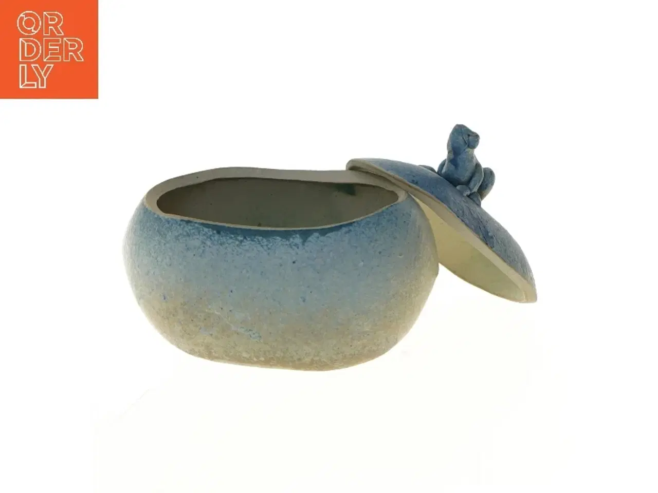 Billede 4 - Keramisk opbevaringsboks med frø dekoration fra Maja (str. 11,5x13x8,5 cm)