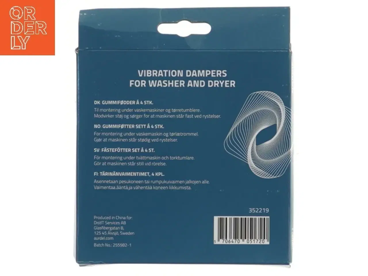 Billede 2 - Vibrationsdæmpere til vaskemaskine fra Nordic Quality (str. 4 styk, ø 6,5 cm)