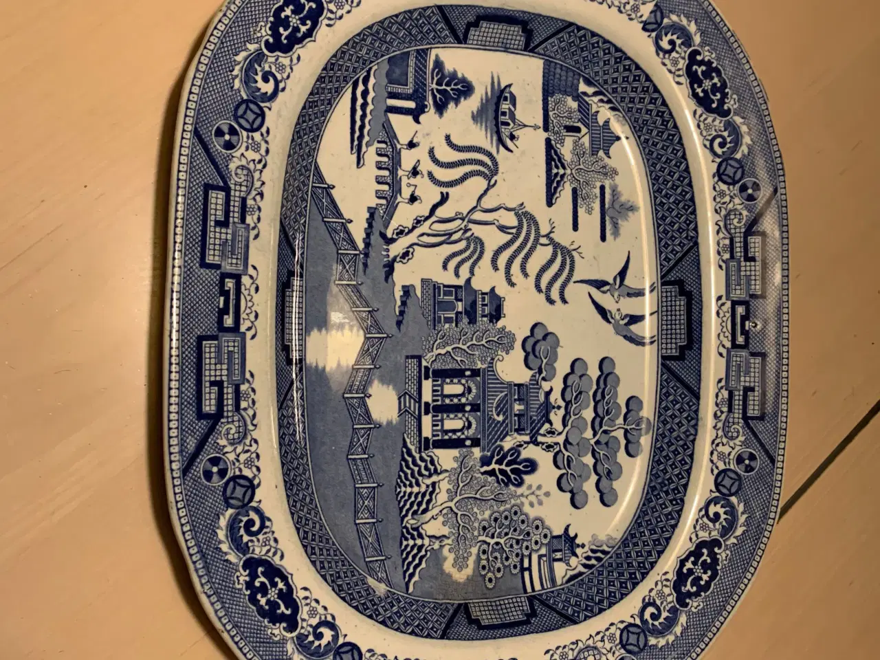 Billede 1 - Staffordshire Blue Willow - kinesisk fad