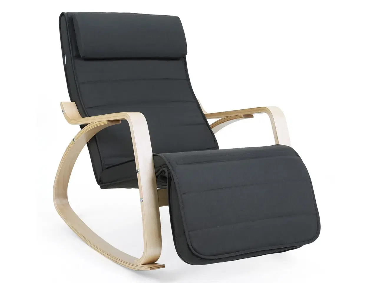 Billede 1 - Gyngestol i birketræ med justerbart fodstøtte – 150 kg – grå