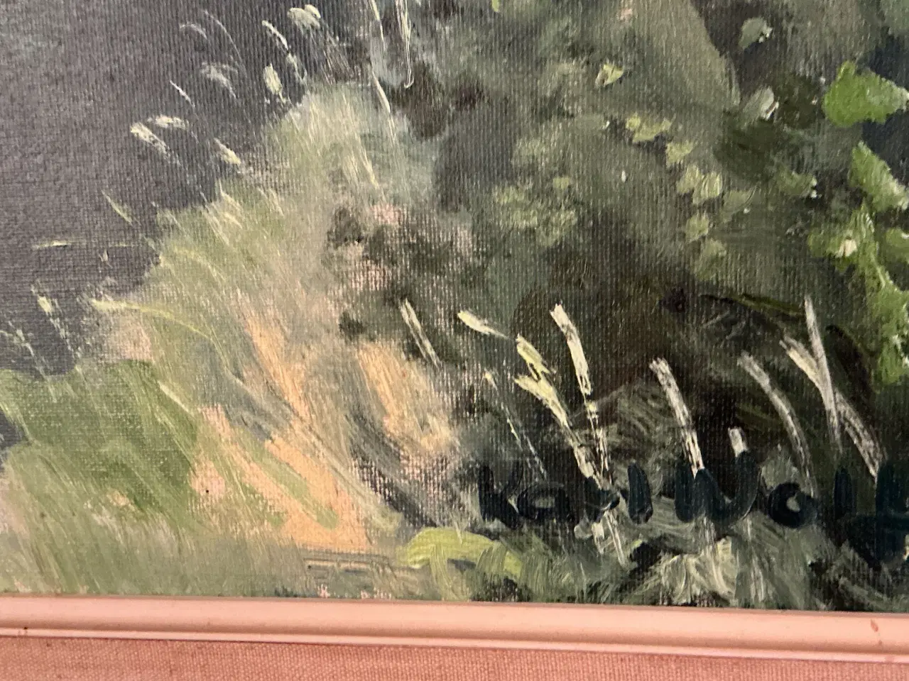 Billede 2 - Oliemaleri af Karl Wolf: Motiv fra Krogerup Park