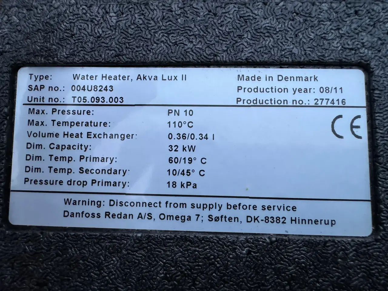 Billede 3 - Varmeveksler Danfoss - Redan