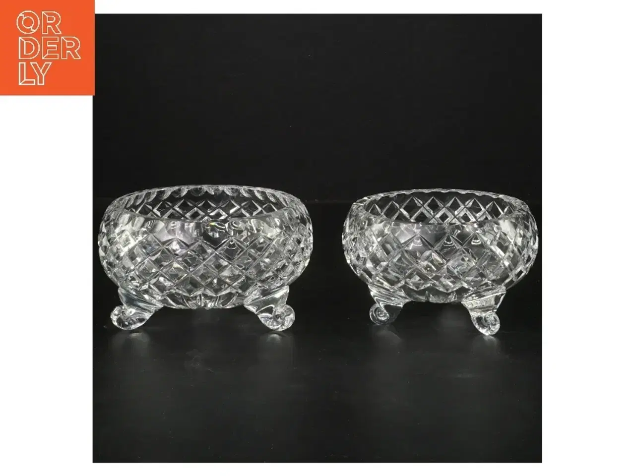 Billede 1 - Krystal skåle på ben (str. Ø 13 og 12 cm)